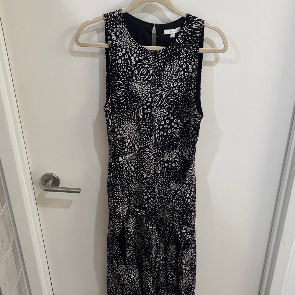 Joie Black and White Sleeveless Jumpsuit